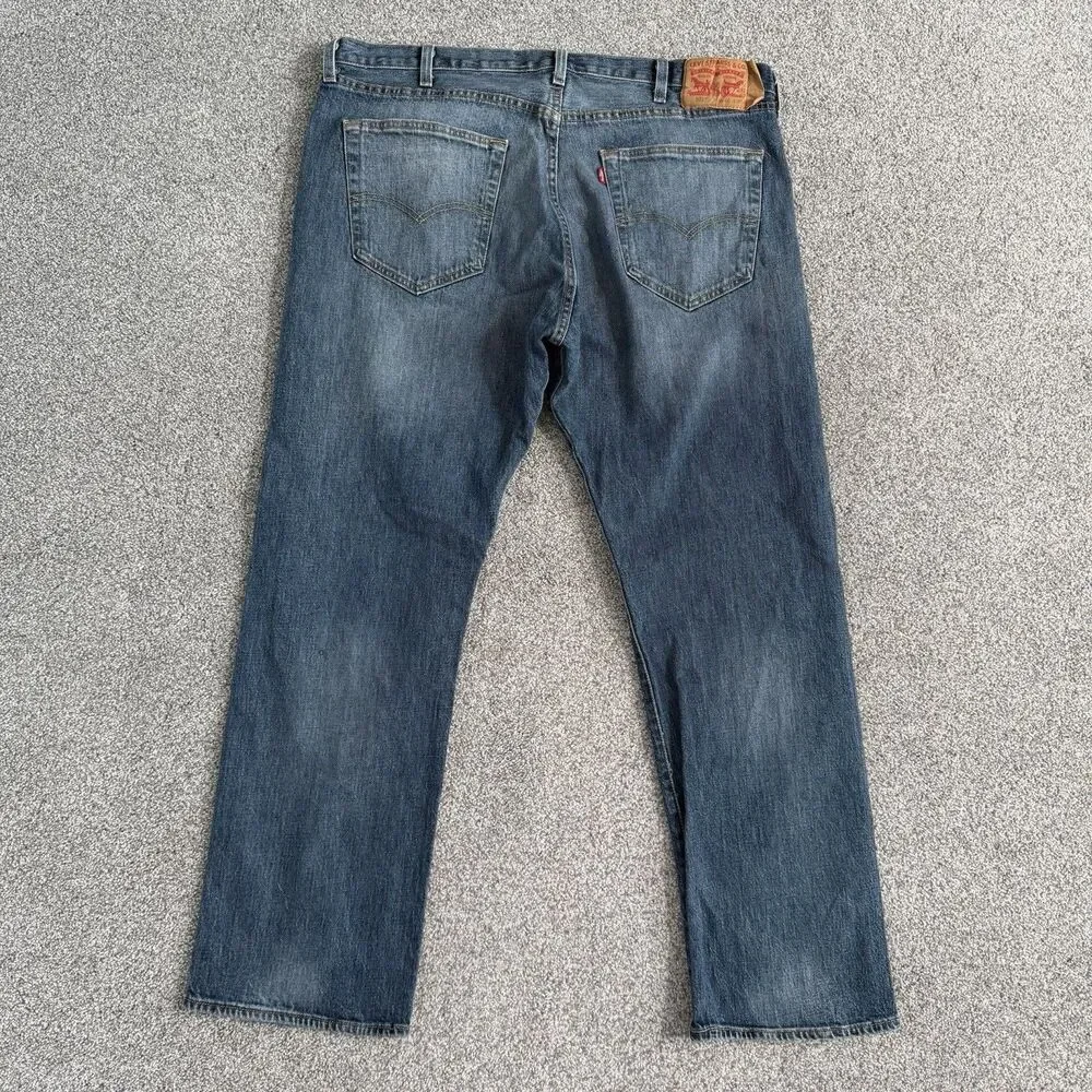 Levis 501 Original Fit Stretch Jeans Mens Blue Denim Button Fly Size 40x30